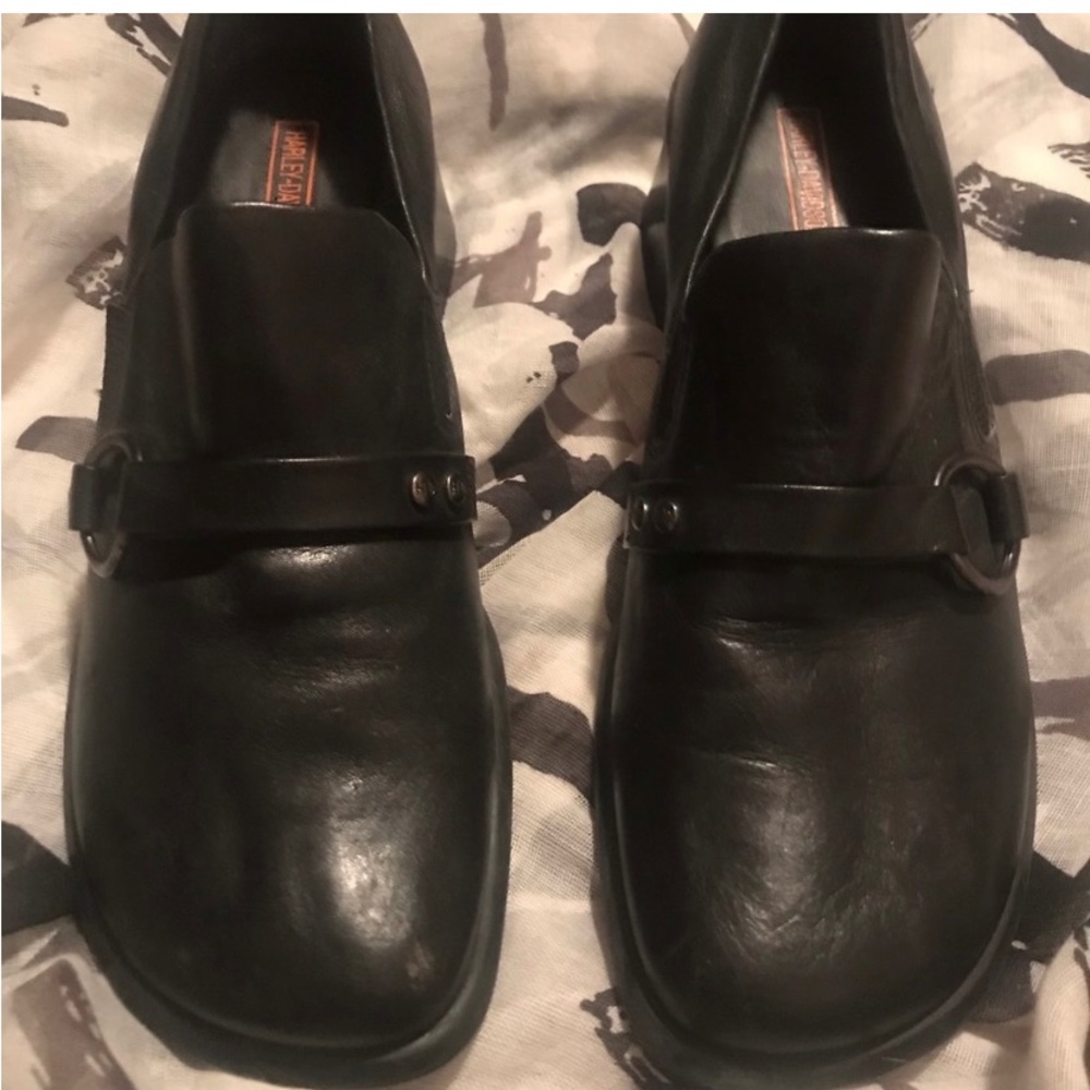 Harley Davidson Black Heeled Loafer